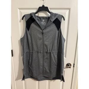 Full Beauty Sport Athletic Hoodie Zip Vest Drawstring Plus 2X  18/20 Gray